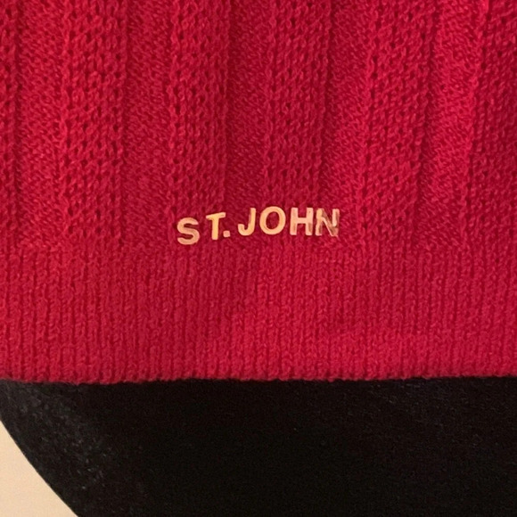 ST. JOHN SPORT by MARIE GRAY Bateau‎ Neck Boxy Sweater in Red - Picture 5 of 12